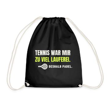 Padel statt Tennis – zu viel Lauferei - Turnbeutel - Schwarz - Vorne