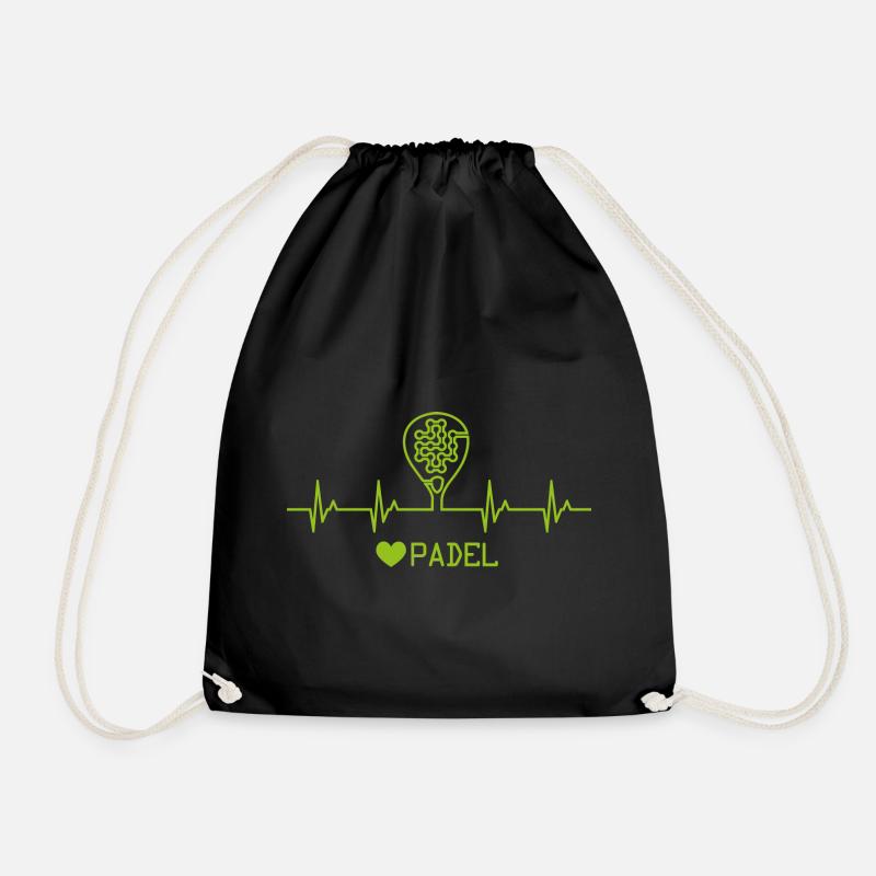 padel beat v2 - Drawstring Bag - black