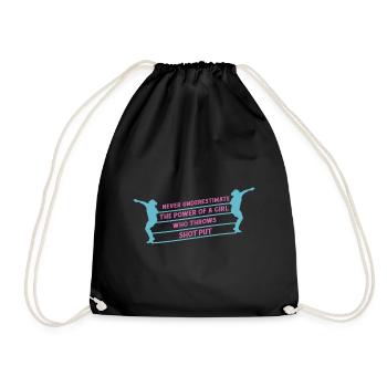 Ne sous-estimez jamais le pouvoir Fille qui lance le lancer du poids - Sac de sport léger - noir - Devant