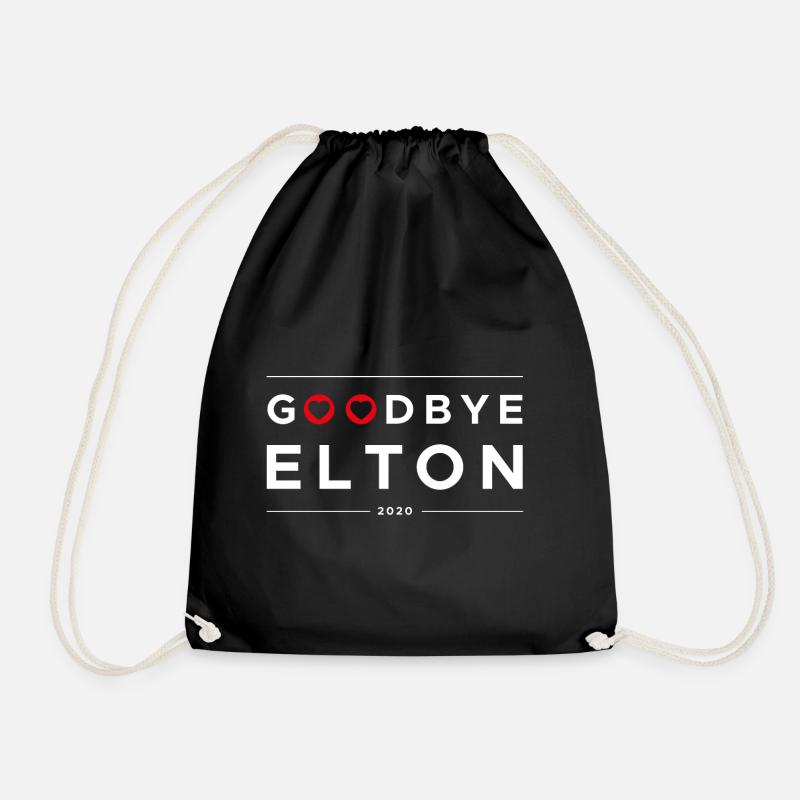 Elton Goodbye Farewell Heart Gift 2020 - Drawstring Bag - black