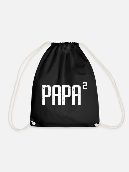 Papa von 2 Spaß Papa von zwei Vatertagsgeschenk - Turnbeutel - Schwarz