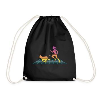 Course de canicross de cross-country avec le coureur de chien Retrowave - Sac de sport léger - noir - Devant