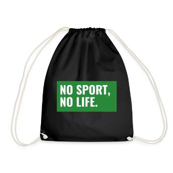 NO SPORT, NO LIFE. Design - Turnbeutel - Schwarz - Vorne