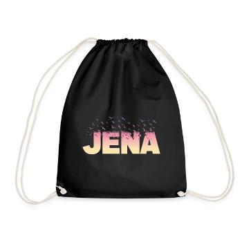Jena Germany City Font Birds Skyline - Drawstring Bag - black - Front