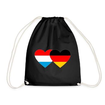 Luxembourg Allemagne Flag Heart - Sac de sport léger - noir - Devant