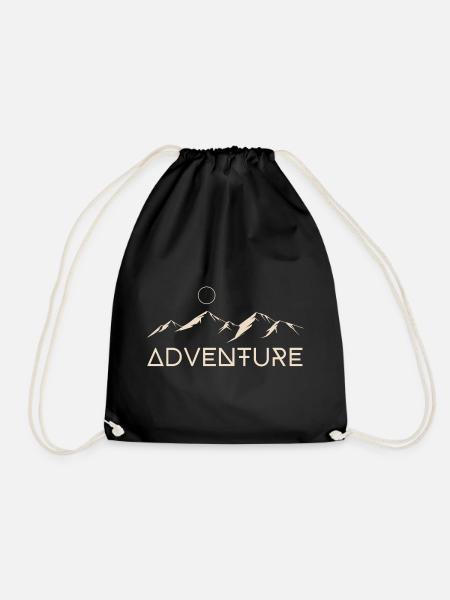 Adventure Mountains Moon - Drawstring Bag - black