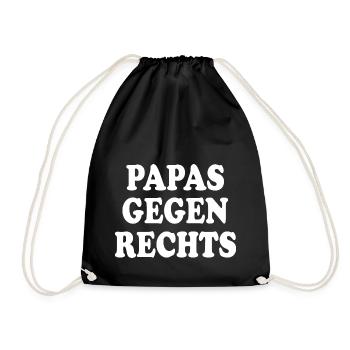Papas gegen rechts - Turnbeutel - Schwarz - Vorne