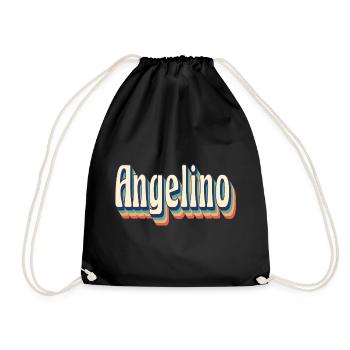 Vintage Retro Angelino T-Shirt Gift T-Shirt - Drawstring Bag - black - Front