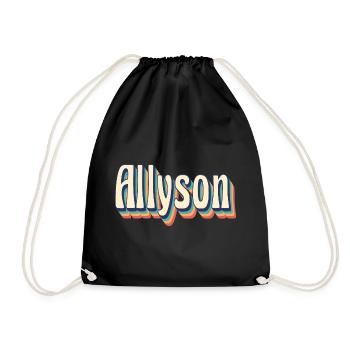 Allyson Retro T-Shirt Vintage T-Shirt Gift - Drawstring Bag - black - Front