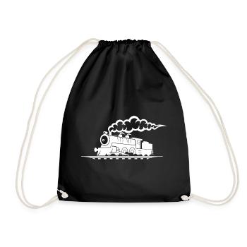 Railroad Drawing - Drawstring Bag - black - Front