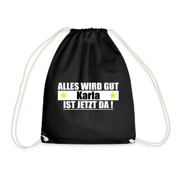Karla Name Vorname Geburtstag - Turnbeutel - Schwarz - Vorne