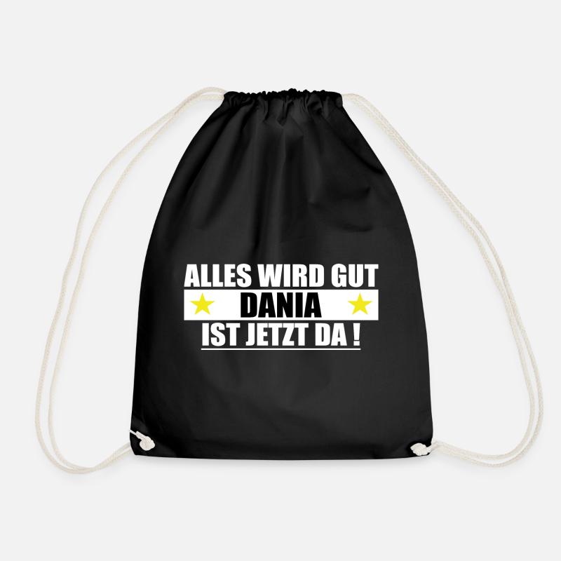 Dania Last Name First Name Birthday - Drawstring Bag - black