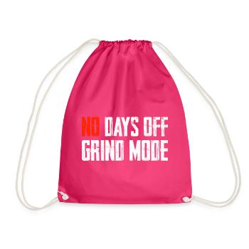 No Days Off Grind Mode - Drawstring Bag - fuchsia - Front