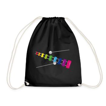 Regenbogen Xylophon – Farbenfrohes Musikinstrument - Turnbeutel - Schwarz - Vorne