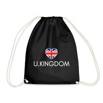 Herz mit britischer Flagge - Turnbeutel - Schwarz - Vorne