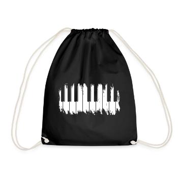 Grunge Piano Keys - Drawstring Bag - black - Front