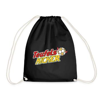Lettrage avec le logo Teufelskicker avec ballon de football - Sac de sport léger - noir - Devant