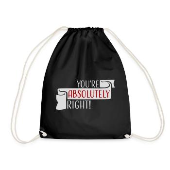 Tu as tout à fait raison, logo drôle d’IA sarcastique - Sac de sport léger - noir - Devant