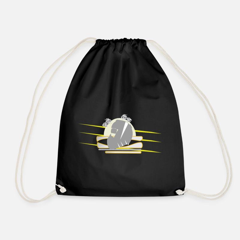 Motorcycle Chopper Helmet - Drawstring Bag - black