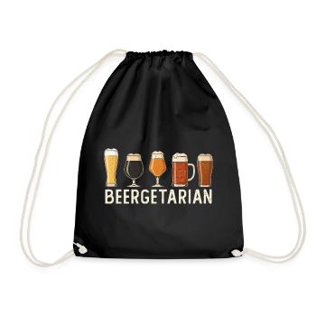 Craft Beer Vintage-Beergetarianische Heimbraukunst - Turnbeutel - Schwarz - Vorne