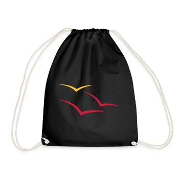 Seagulls - Drawstring Bag - black - Front