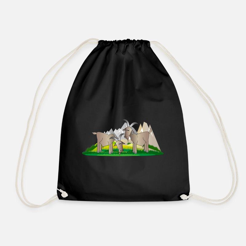 mountain goats - Drawstring Bag - black