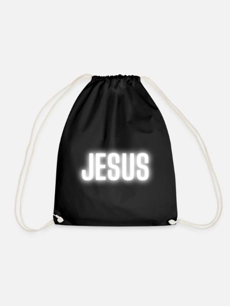 Jesus Christ believe God gift t shirt - Drawstring Bag - black