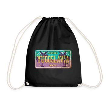 Yugoslavia vintage sign - Drawstring Bag - black - Front