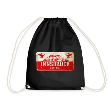 Innsbruck Austria vintage sign - Drawstring Bag - black - Front