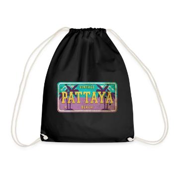 Pattaya Thailand Vintage Schild - Turnbeutel - Schwarz - Vorne