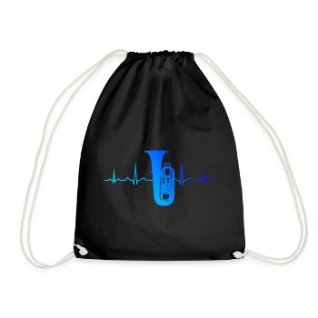 Women's Tuba Brass Music Tuba Player Men Tuba Playing - Drawstring Bag - black - Front