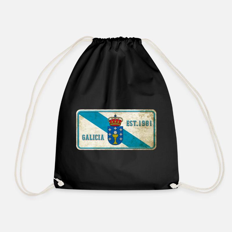 Galicien Vintage Schild - Turnbeutel - Schwarz