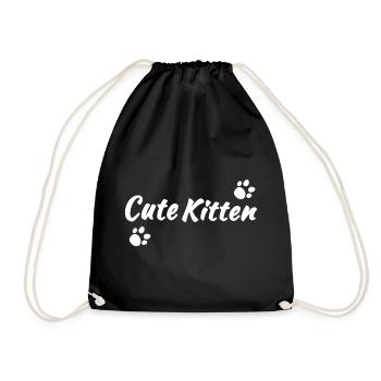 Cute Kitten hell, Tier Tatzen, für mama - Turnbeutel - Schwarz - Vorne