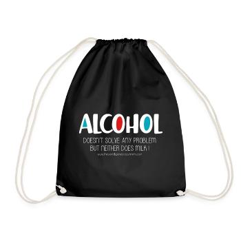 Alcohol (dark) - Drawstring Bag - black - Front