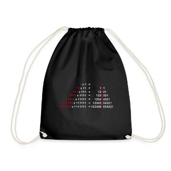ZAHLEN PALINDROM 1x1 HOCH ZWEI GESCHENK 1^2 - Turnbeutel - Schwarz - Vorne