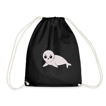 Seals, seals, seals, seals animals - Drawstring Bag - black - Front