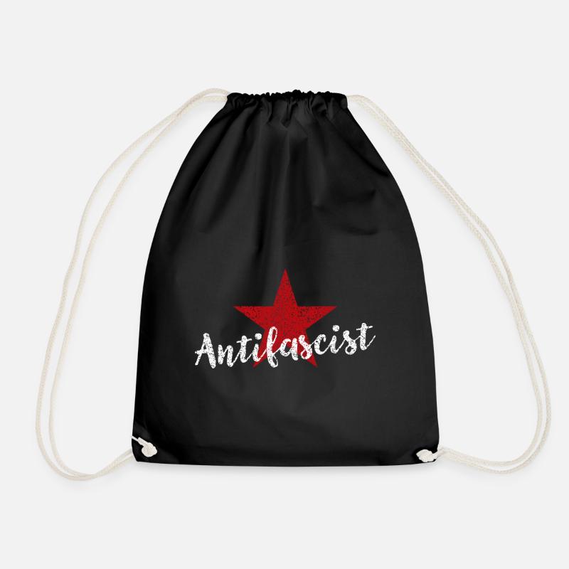Étoile rouge antifasciste - Sac de sport léger - noir