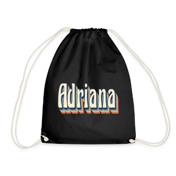 Adriana t-shirt retro vintage t-shirt gift - Drawstring Bag - black - Front