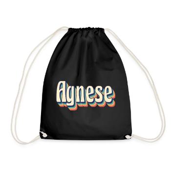 Agnes t-shirt retro vintage t-shirt gift idea - Drawstring Bag - black - Front