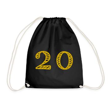 20. 20 YEARS. 20th ANNIVERSARY. 20TH ANNIVERSARY. - Drawstring Bag - black - Front