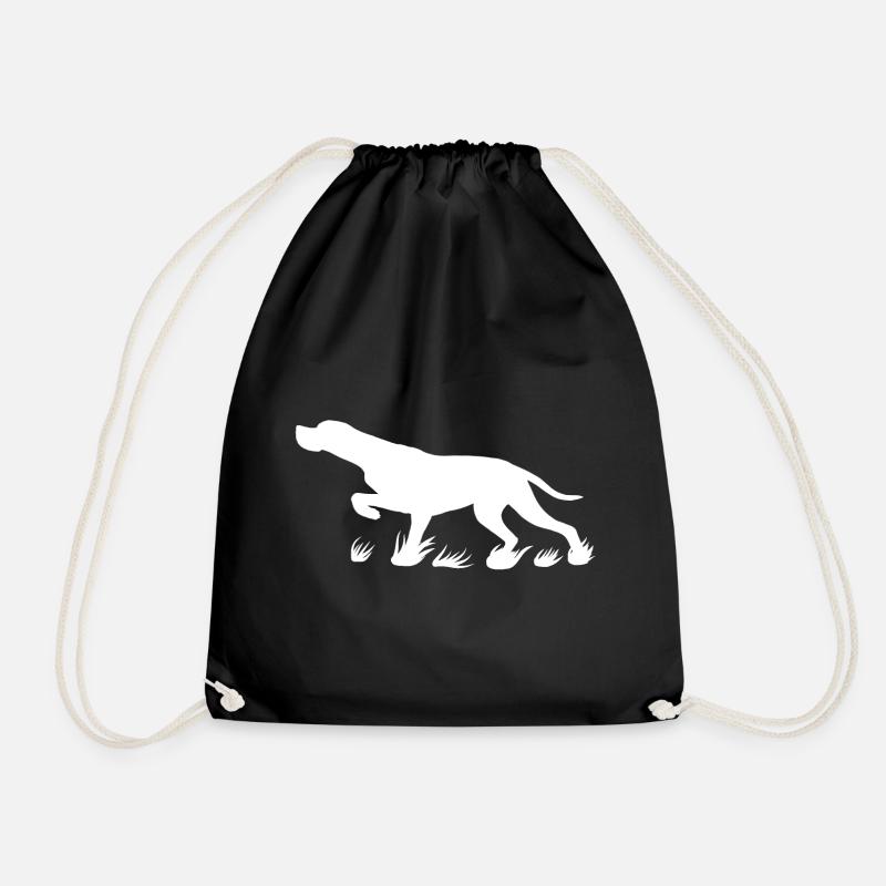 Pointer protruding (white) - Drawstring Bag - black