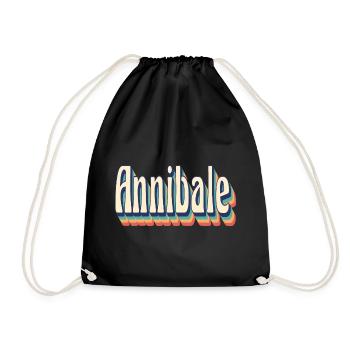 Vintage Retro Annibale T-Shirt T-Shirt T-Shirt - Turnbeutel - Schwarz - Vorne
