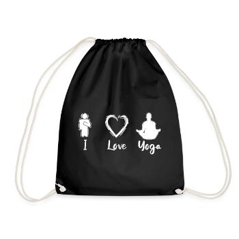 I Love Yoga - Turnbeutel - Schwarz - Vorne