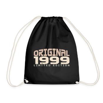 Jahrgang 1999 limitierte Auflage 1999 Geburtstag - Turnbeutel - Schwarz - Vorne