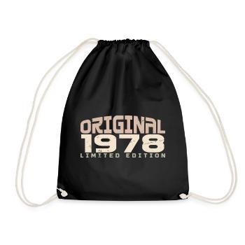 Jahrgang 1978 limitierte Auflage 1978 Geburtstag - Turnbeutel - Schwarz - Vorne