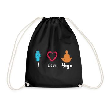 Ich liebe Yoga - Turnbeutel - Schwarz - Vorne