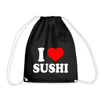 I love sushi - Drawstring Bag - black - Front