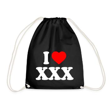 I love xxx - Drawstring Bag - black - Front