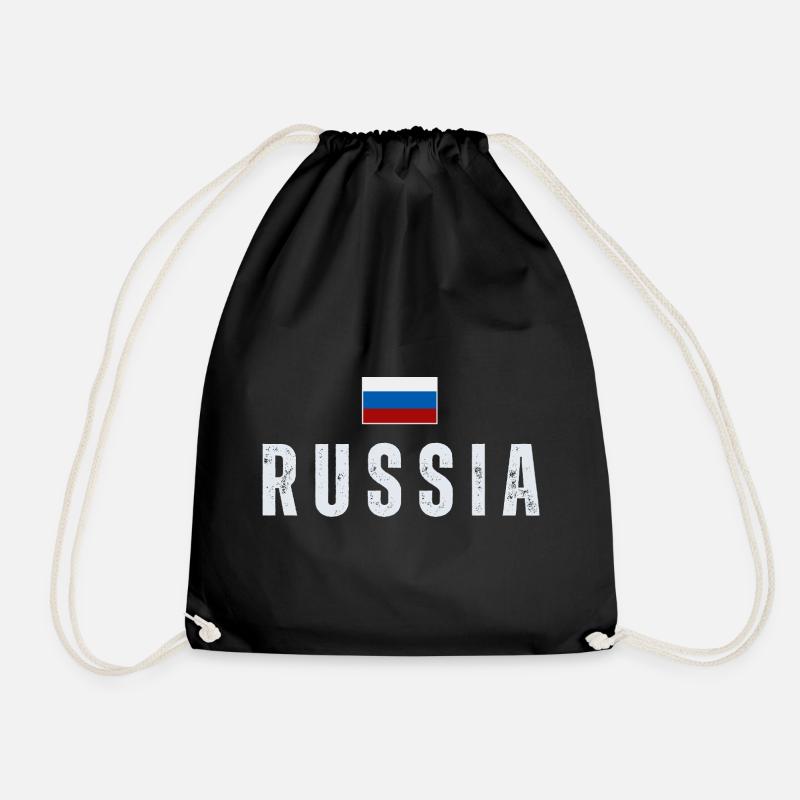 Russische Flagge, russischer Stolz - Turnbeutel - Schwarz