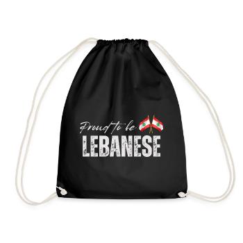 Lebanese proud, I love Lebanon - Drawstring Bag - black - Front